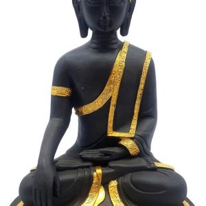 STATUE GM BOUDDHA NOIR / OR
