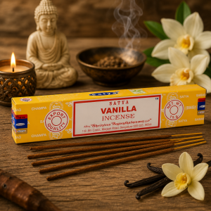 Encens Satya Vanille 15g – Douceur, réconfort et ambiance chaleureuse