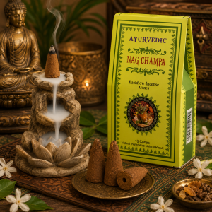 Cônes d&rsquo;Encens à Refoulement Ayurvedic Nag Champa