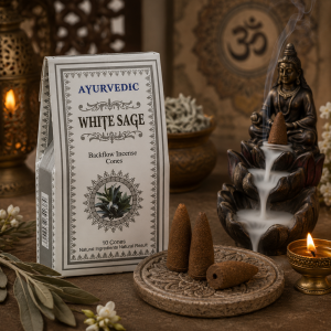 Cônes d&rsquo;Encens à Refoulement Ayurvedic White Sage
